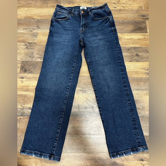Kensie Denim - Kensie High Rise Straight Jeans in Deep Blue